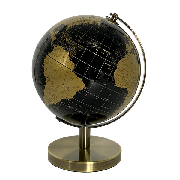 Gleneagles Travel Globe -  Black & Gold LED USB Operated 20cm