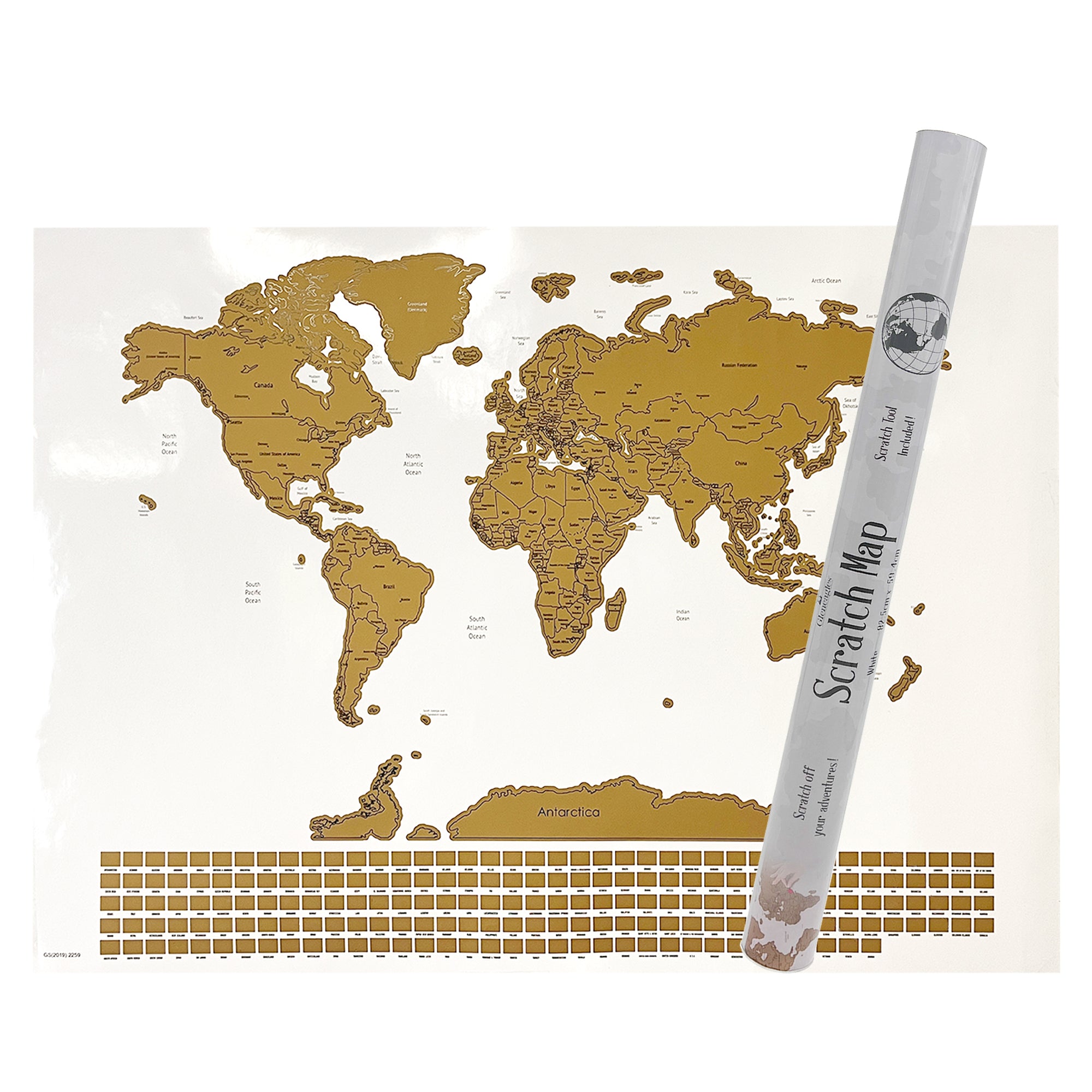 Gleneagles - Travel Scratch World Map - White