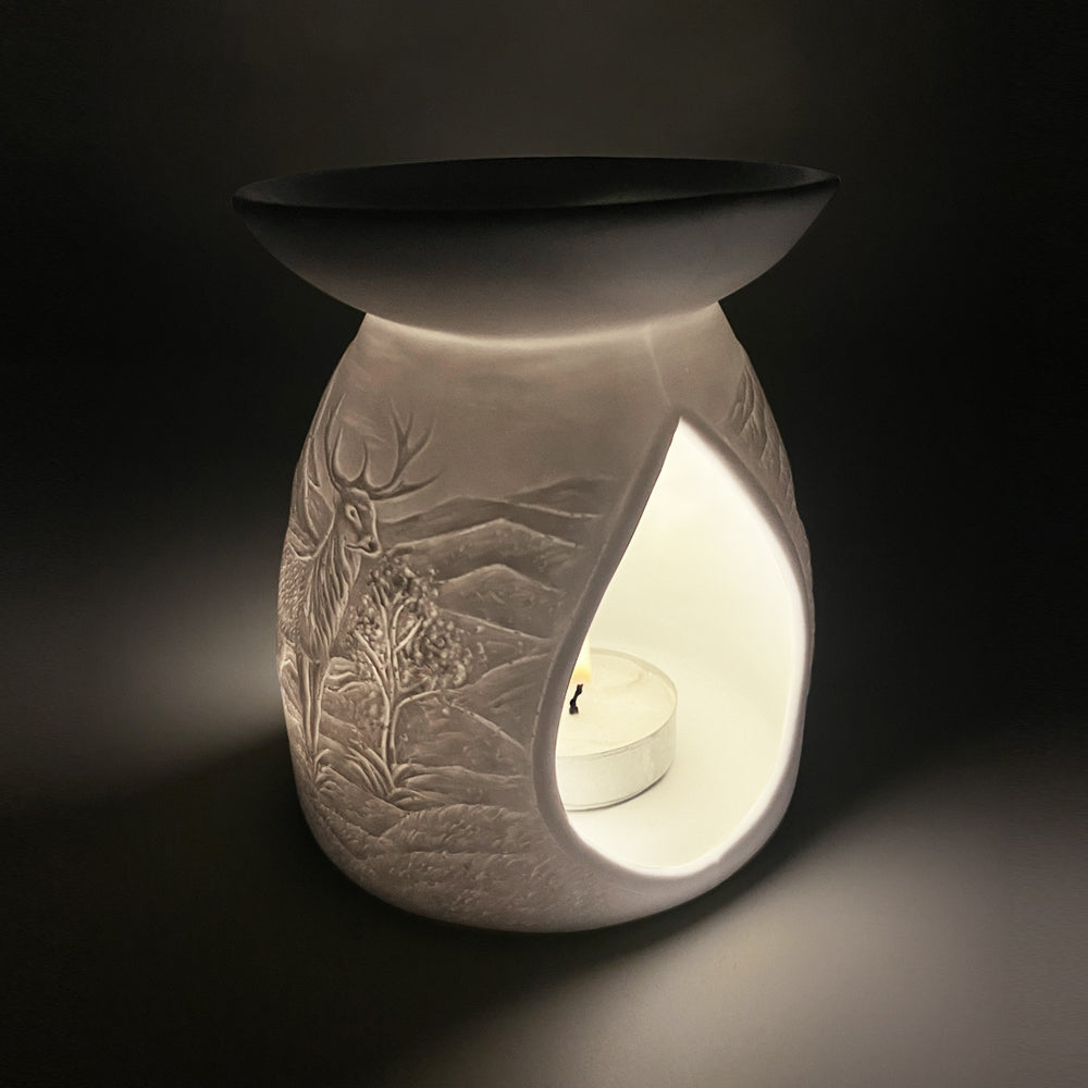 Naked Cello - Porcelain Tealight Burner - Highland Stag