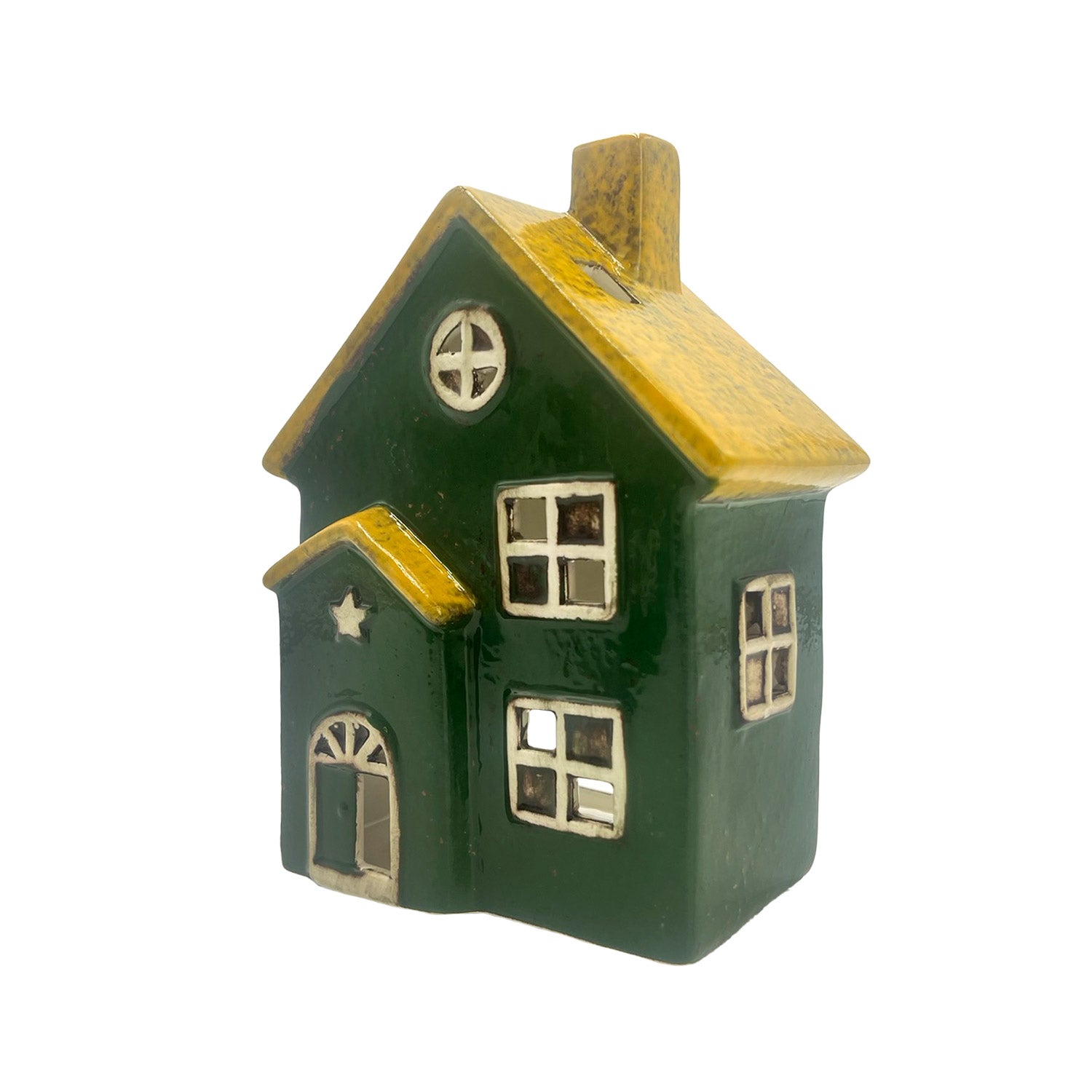 Cello - Seaside Lodge Tealight - Green & Yellow