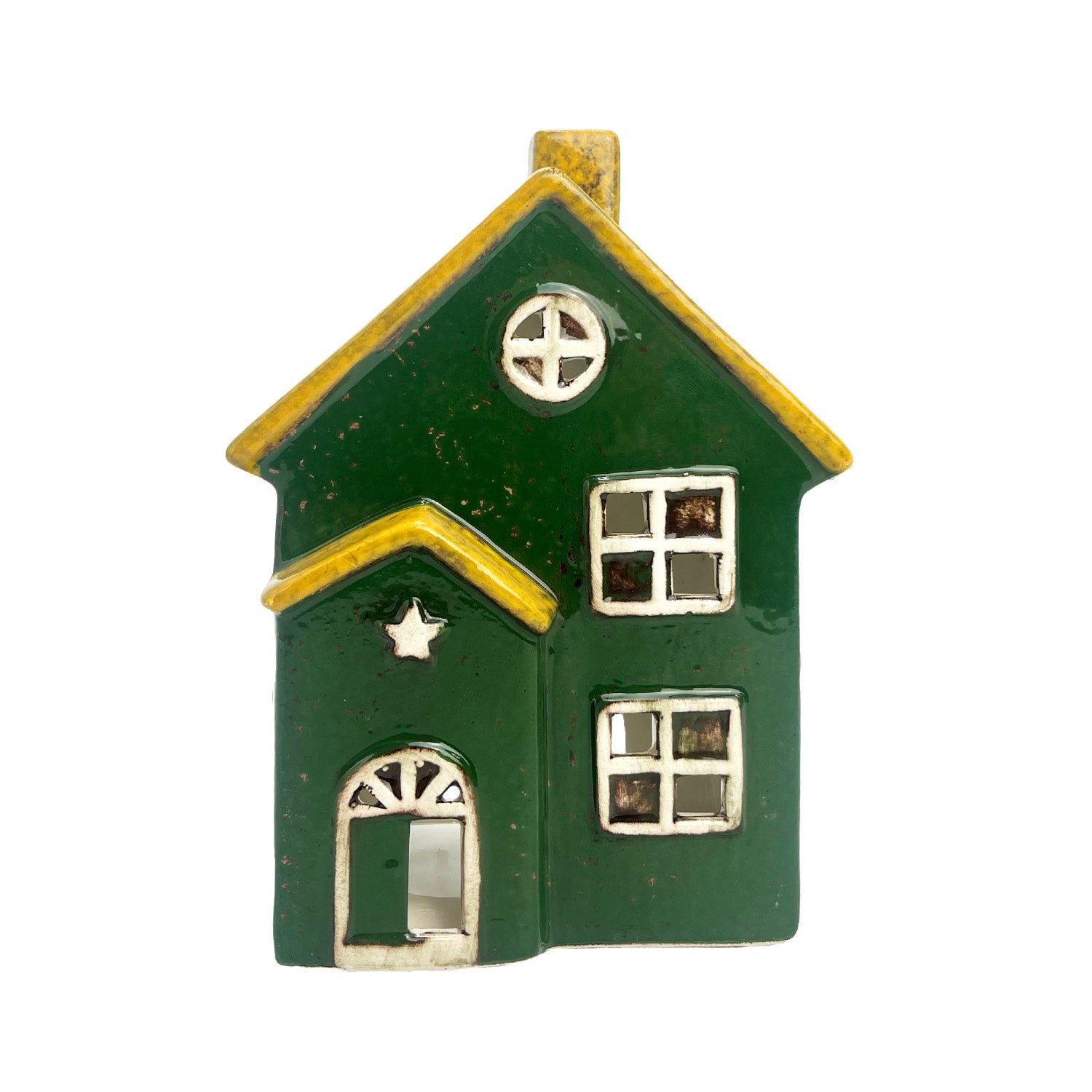 Cello - Seaside Lodge Tealight - Green & Yellow