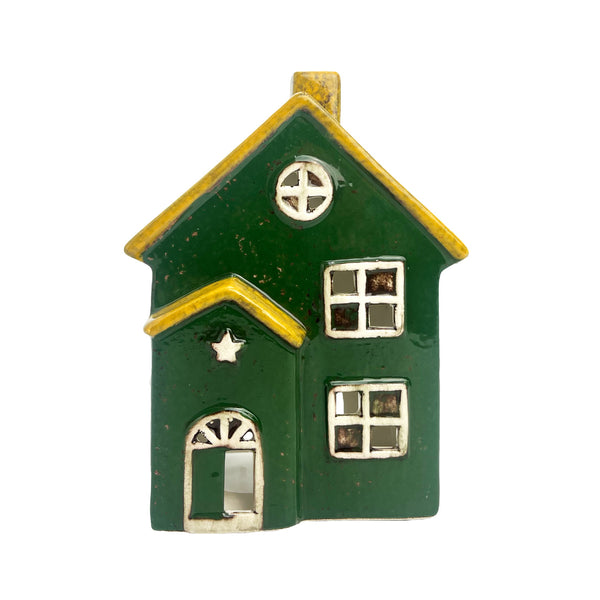 Cello - Seaside Lodge Tealight - Green & Yellow
