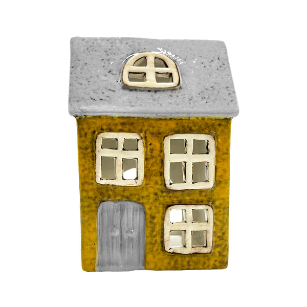 Cello - Willow Cottage Tealight - Grey & Yellow