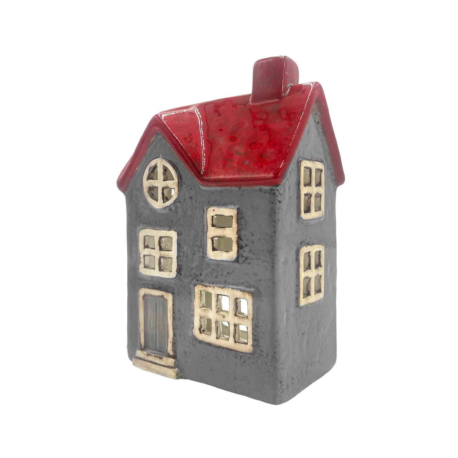 Cello - Glow Manor Tealight - Grey & Red