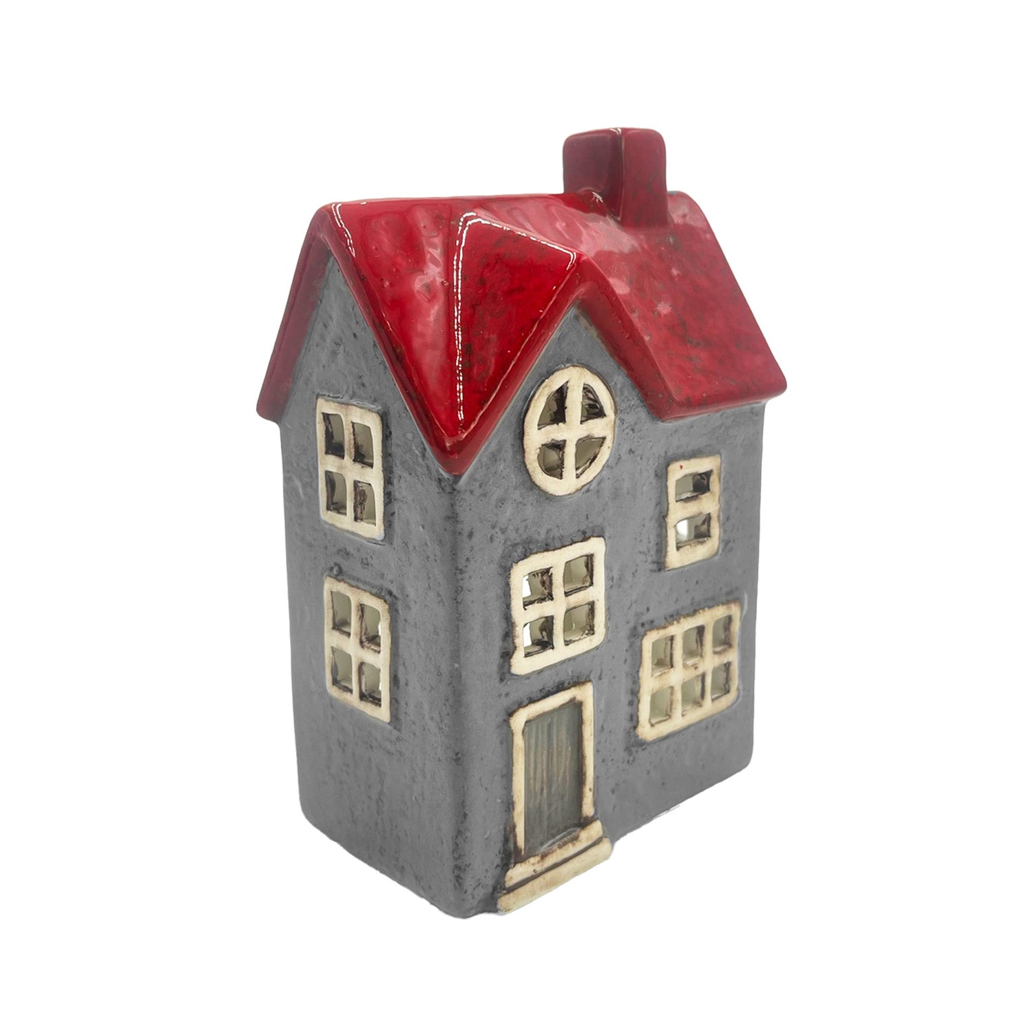 Cello - Glow Manor Tealight - Grey & Red