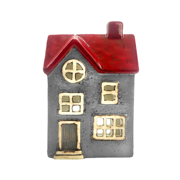 Cello - Glow Manor Tealight - Grey & Red