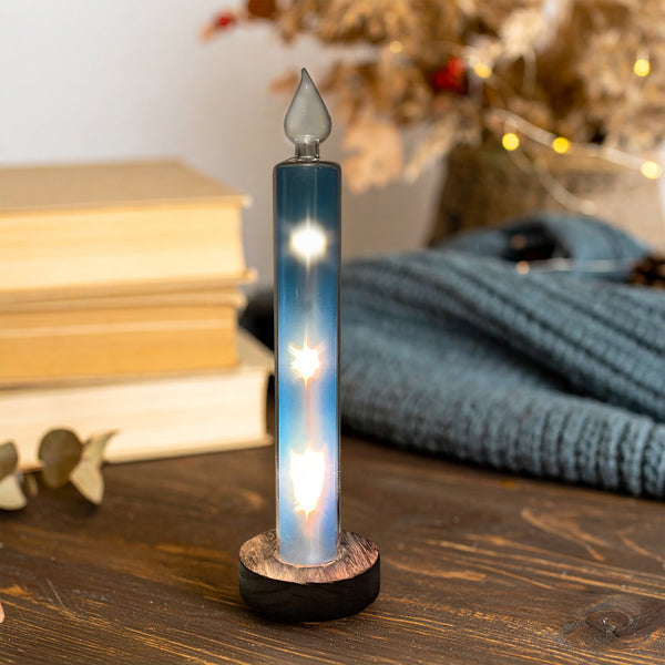 Gleneagles - Moving Stars Blue LED USB Glass Candle