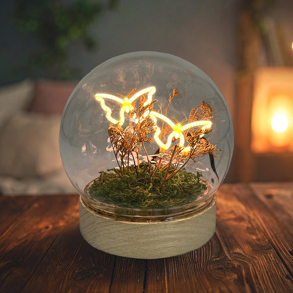 Gleneagles - Butterfly Double LED USB Glass Lamp