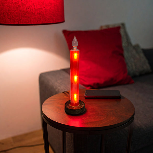 Gleneagles - Moving Stars Red LED USB Glass Candle