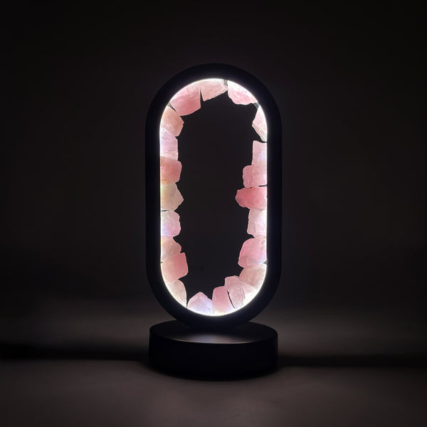 Gleneagles - Oval Earth LED Lamp - Rose Quartz
