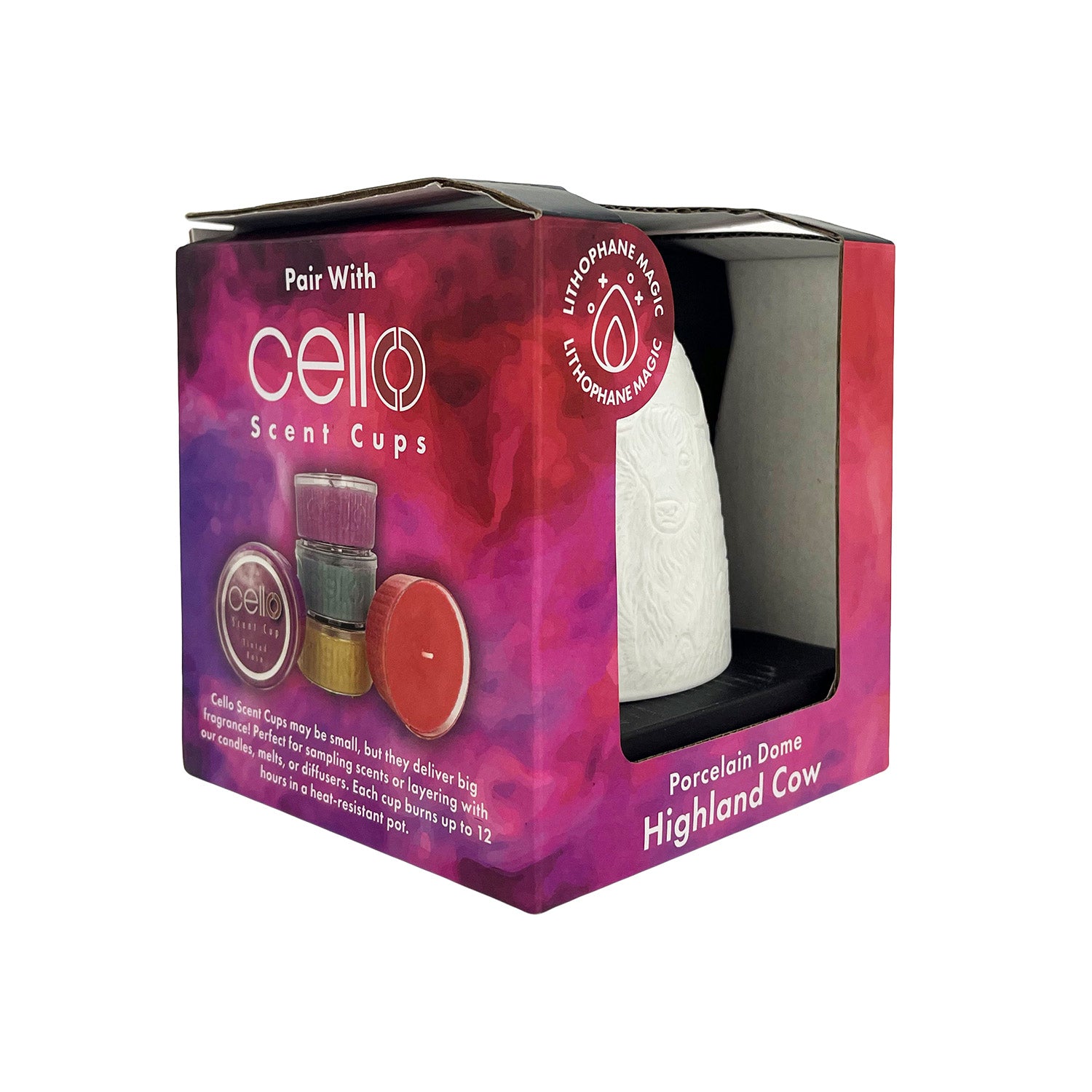 Cello - Tall Tealight Dome - Highland Cow