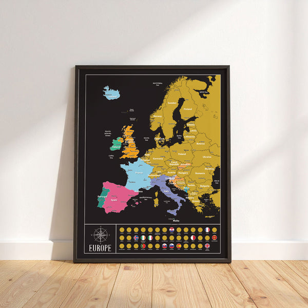 Gleneagles - Scratch Map Poster Europe Black