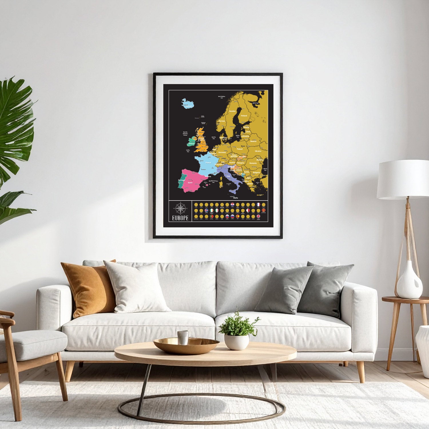 Gleneagles - Scratch Map Poster Europe Black