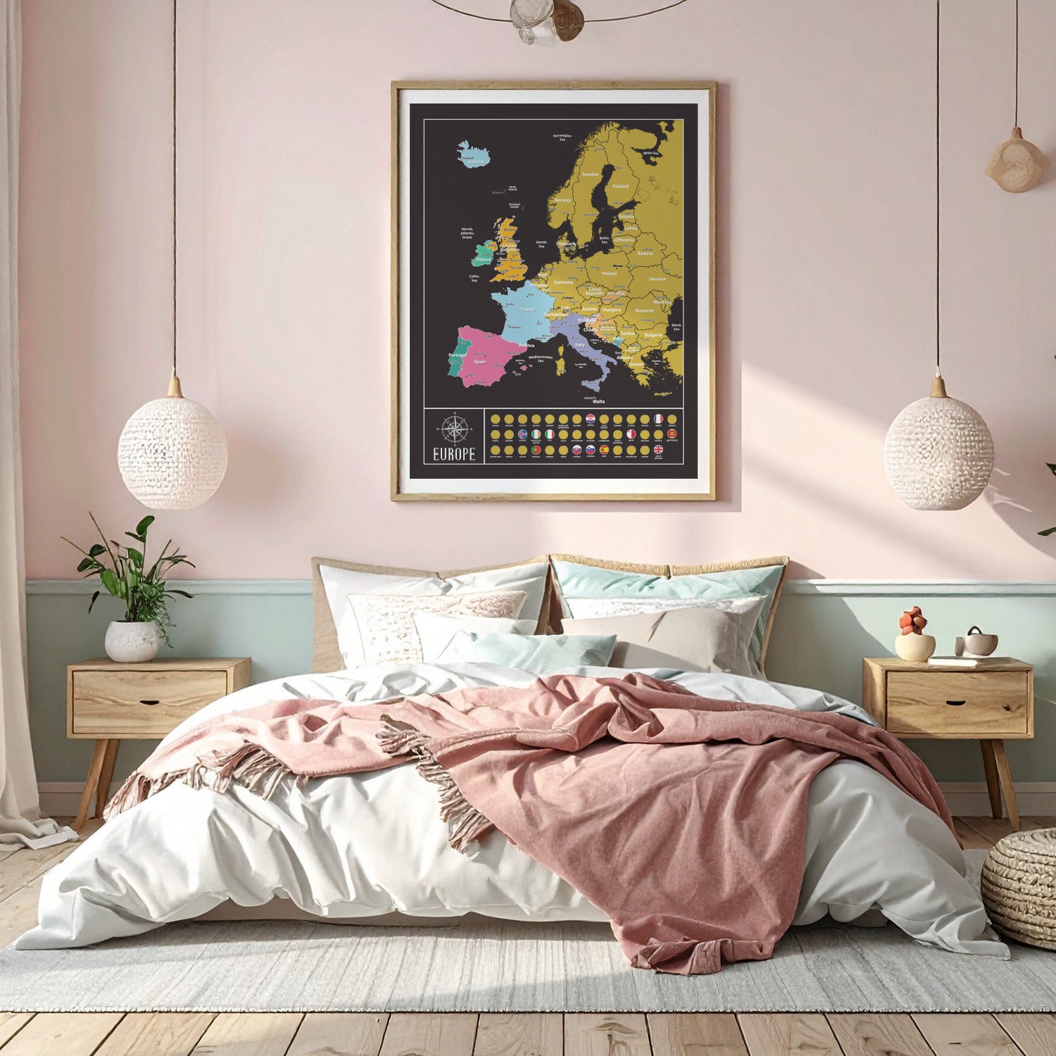 Gleneagles - Scratch Map Poster Europe Black