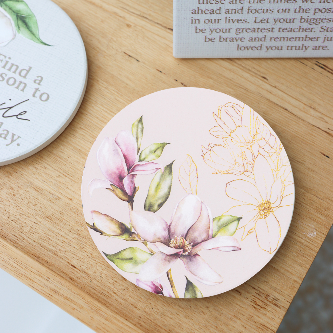 Splosh - Blossom Ceramic Coaster - Gold