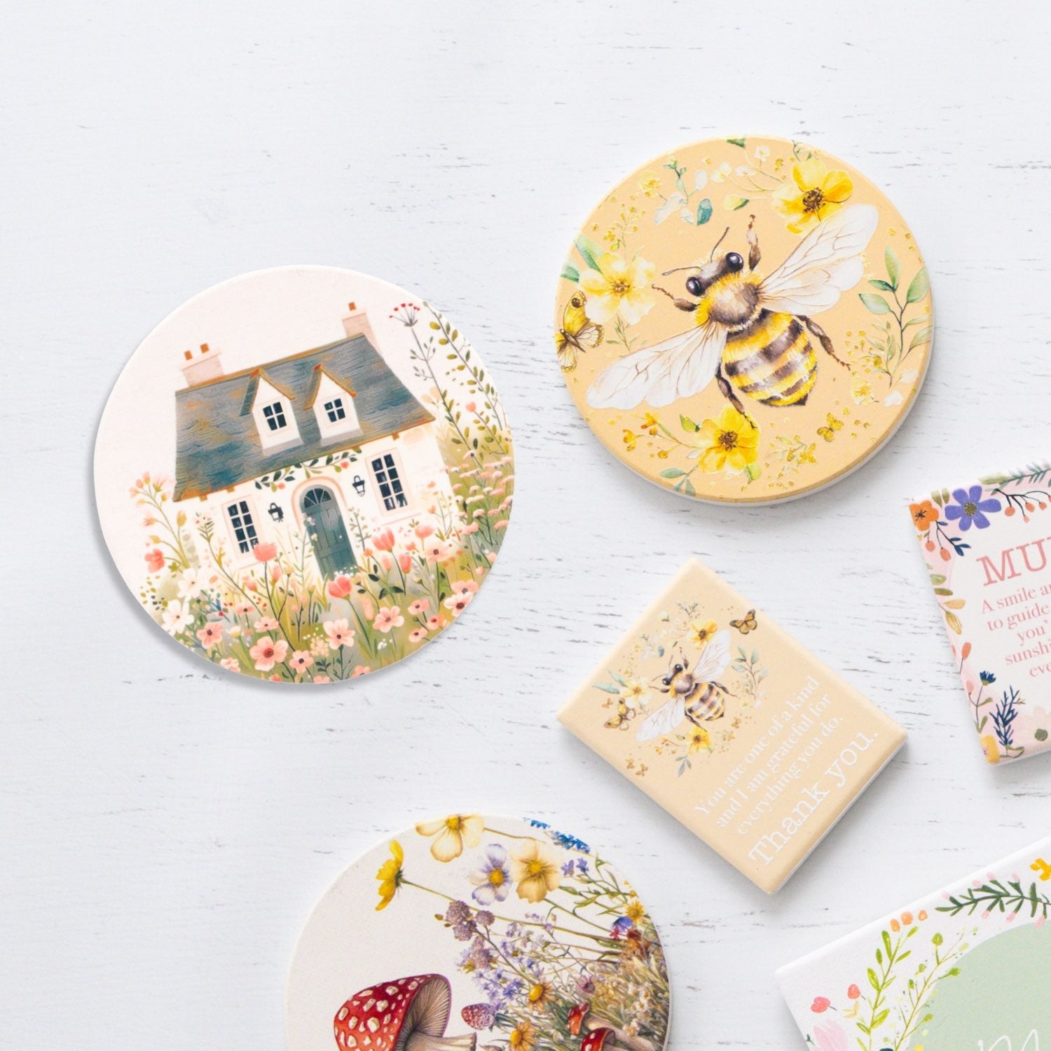 Splosh - Cottage Grove - Ceramic Coaster - Light Cottage – xystostrade
