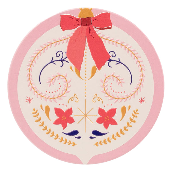 Splosh - Christmas Coaster - Pink Bauble