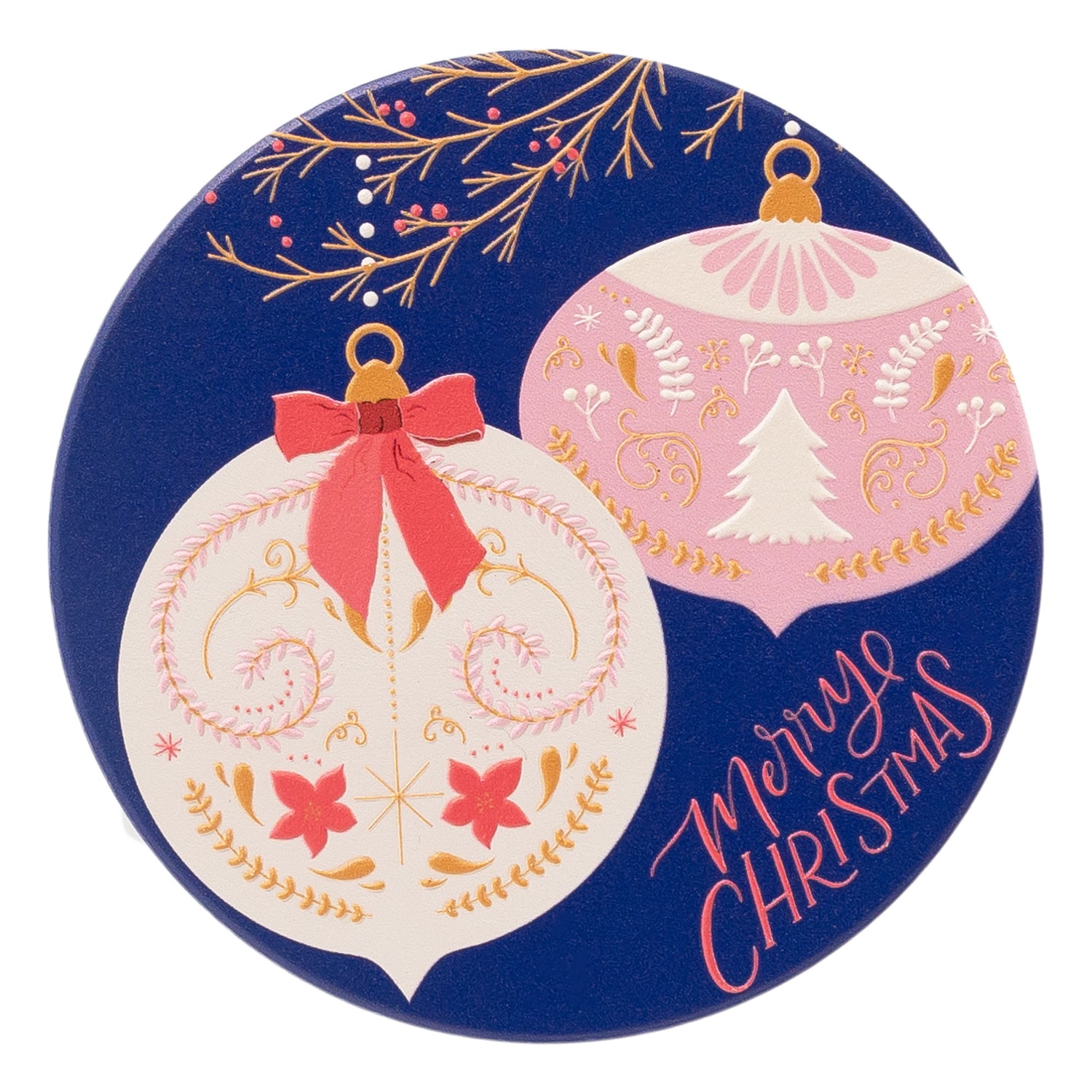 Splosh - Christmas Coaster - Navy Baubles