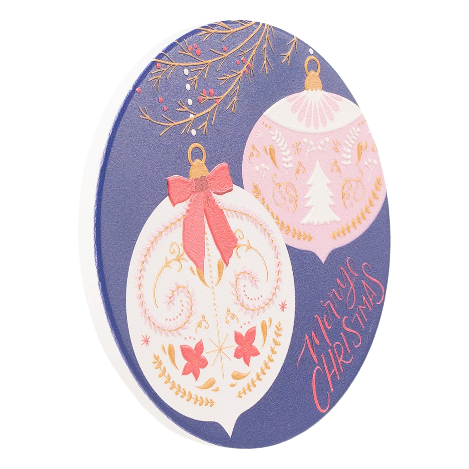 Splosh - Christmas Coaster - Navy Baubles