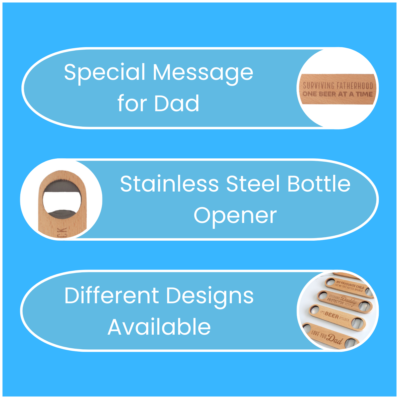 Splosh Wooden Bottle Opener - Surviving Fatherhood