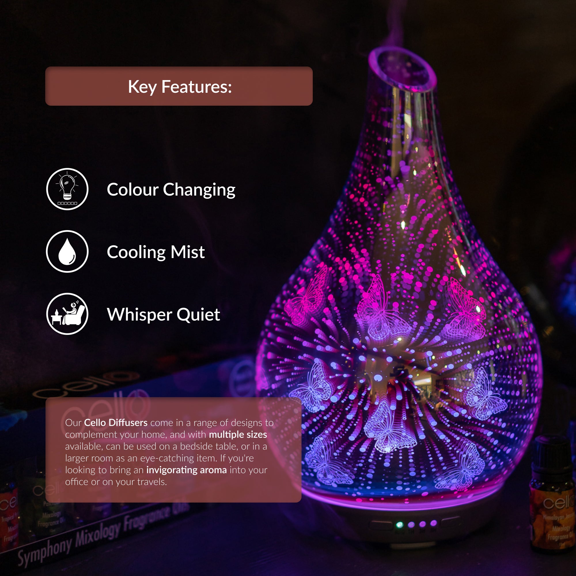 Cello - 3D Ultrasonic Diffuser Large - Butterfly