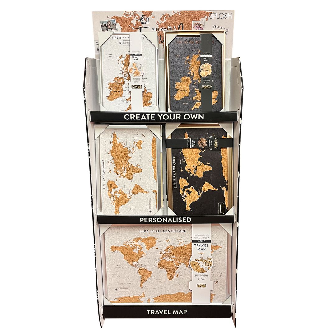 Splosh Travel Map Silver & Gold Frame Pack – xystostrade