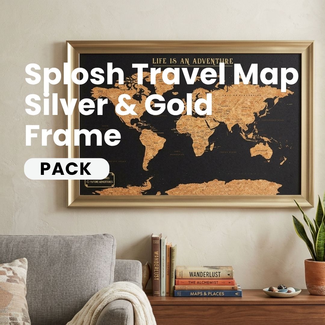 Splosh Travel Map Silver & Gold Frame Pack – xystostrade