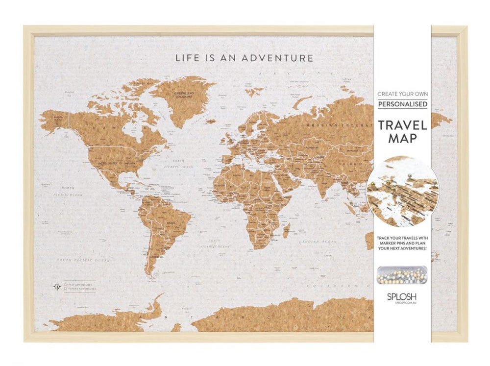 Splosh - Travel Map - World Large - White