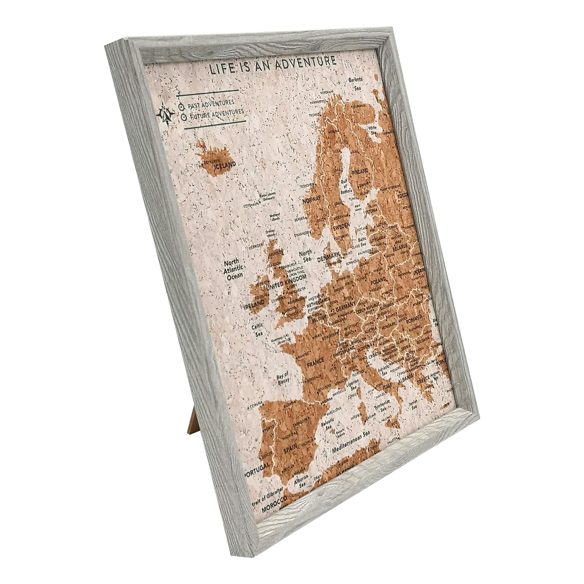 Splosh - Travel Map - Europe Desk - Grey