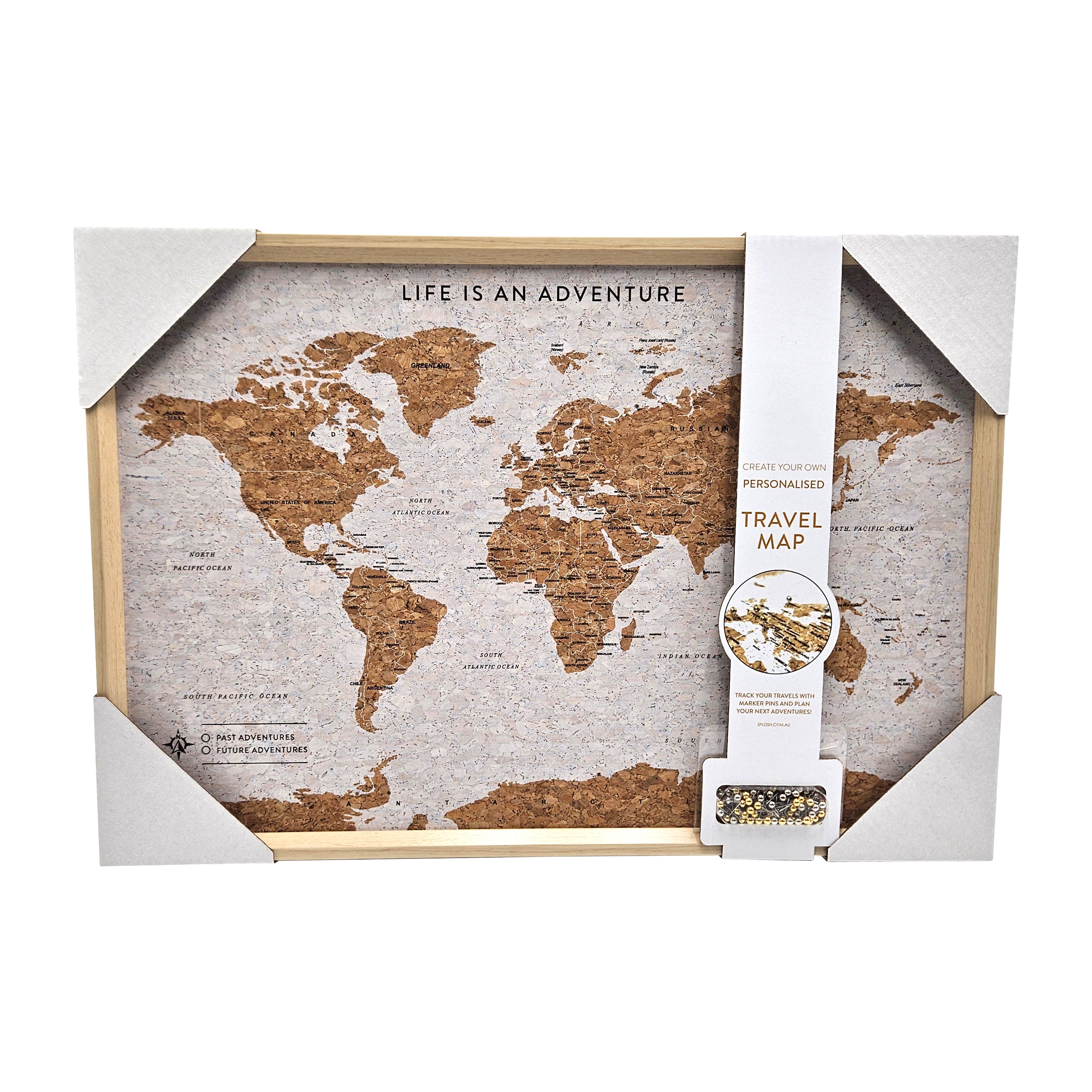 Splosh - Travel Map - XL Desk World - White
