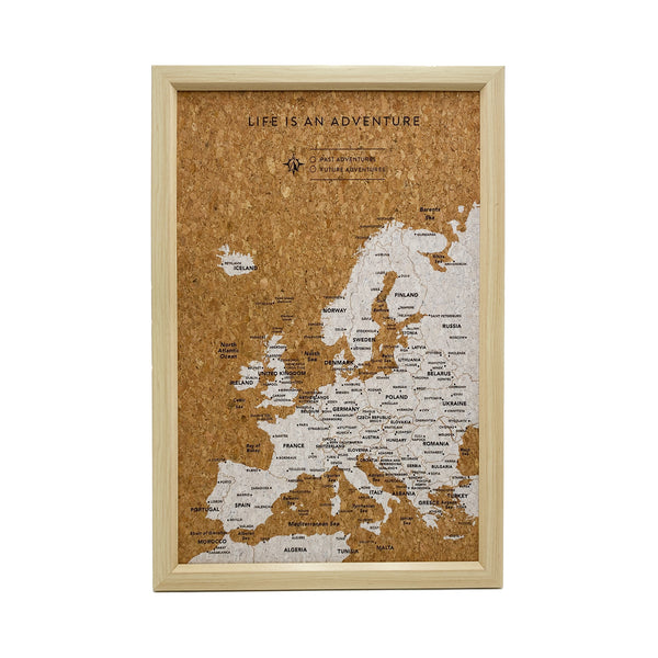 Splosh - Travel Map - Inverted Europe Small - White