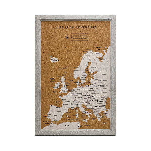 Splosh - Travel Map - Inverted Europe Small - Grey