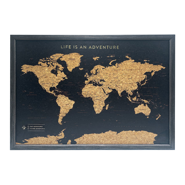 Splosh Travel Map - Medium World Map - Black