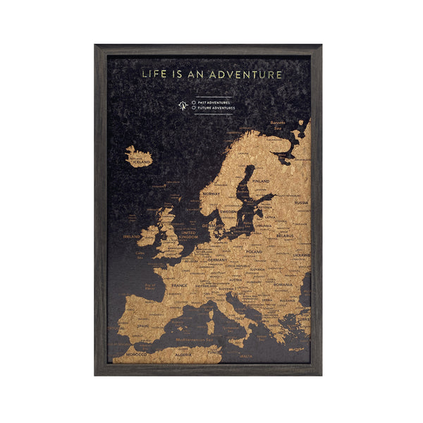Splosh - Travel Map - XL Desk Europe - Black