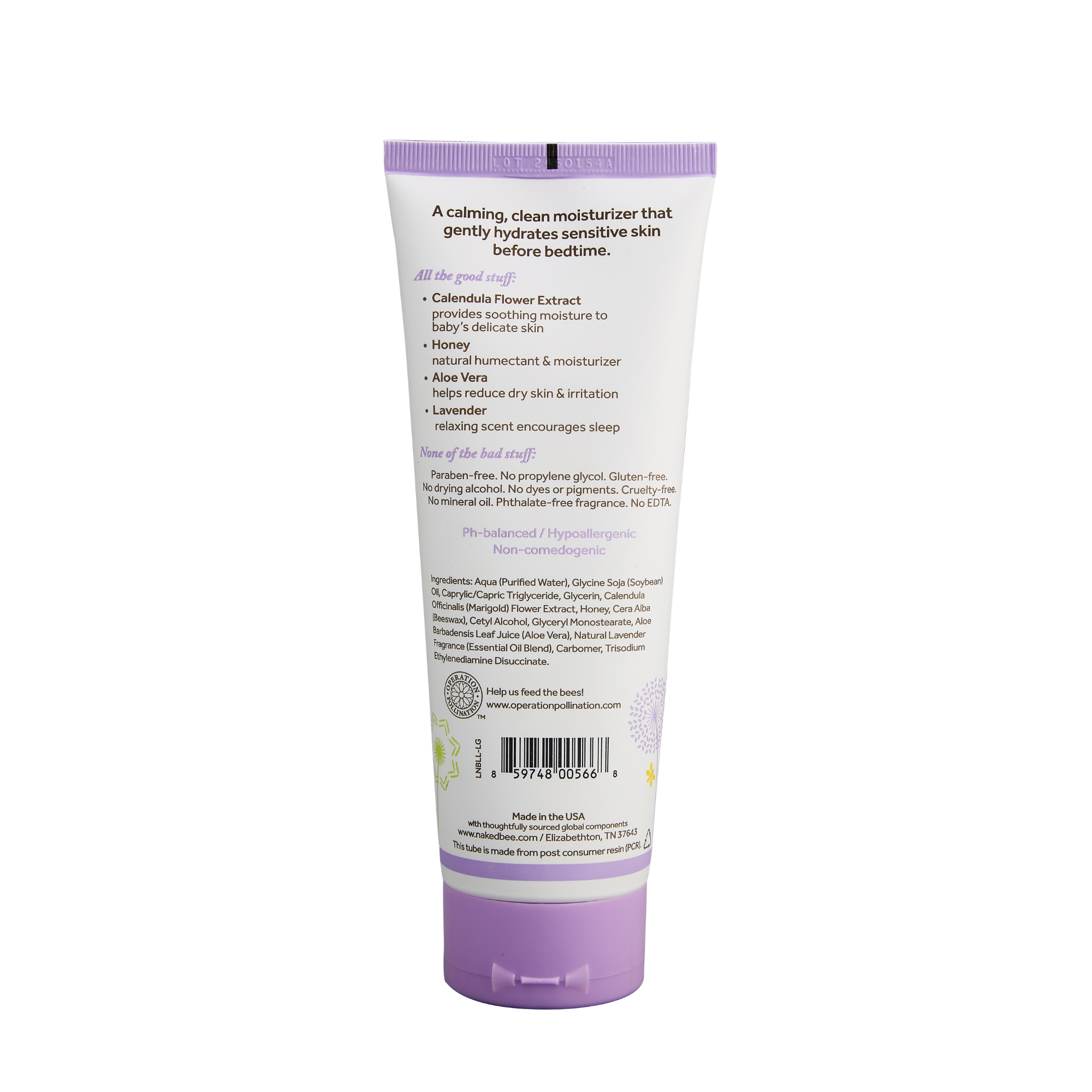 The Naked Bee - Lavender Lullaby Cheeks to Cheeks Face & Body Lotion 8oz