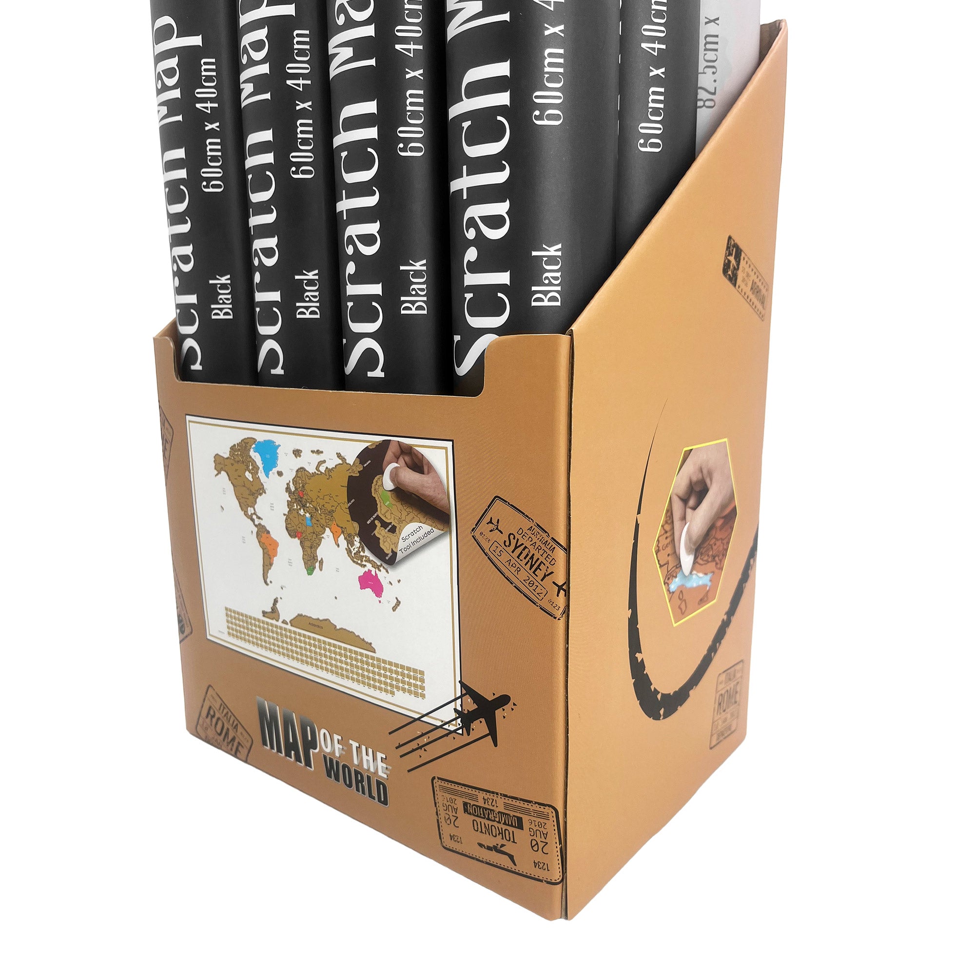 Gleneagles - Travel Scratch World Map - Black