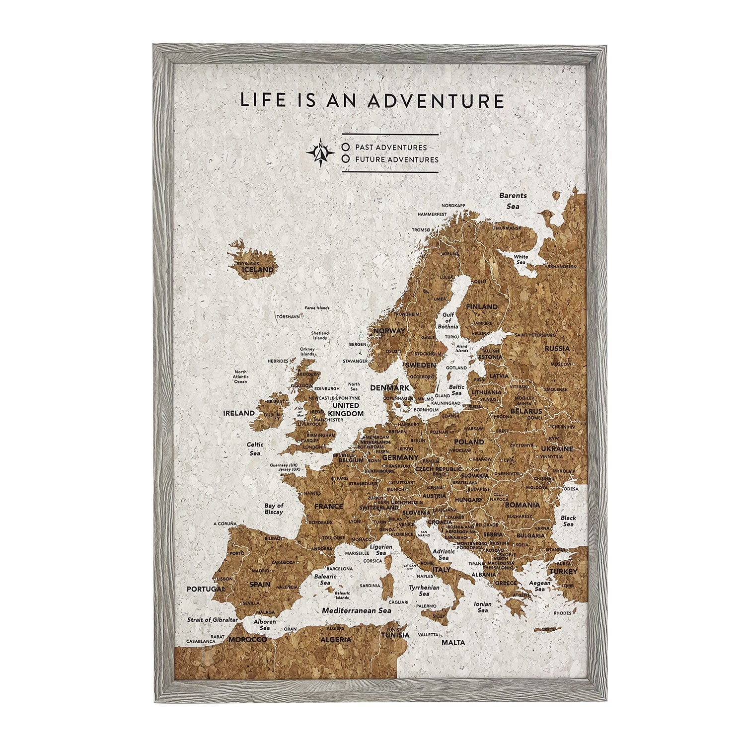 Splosh - Travel Map - XL Desk Europe - Grey