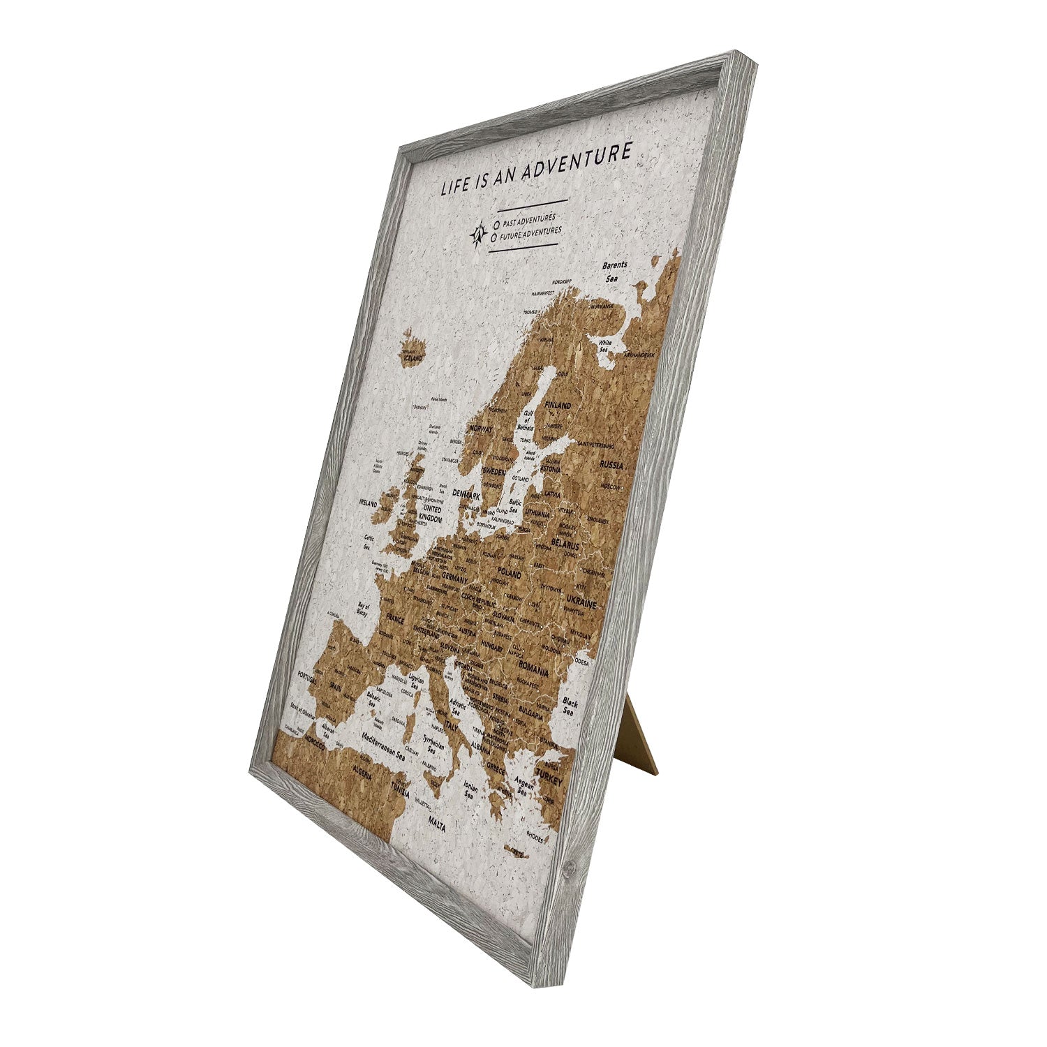 Splosh - Travel Map - XL Desk Europe - Grey