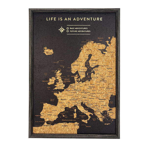 Splosh - Travel Map - XL Desk Europe - Black