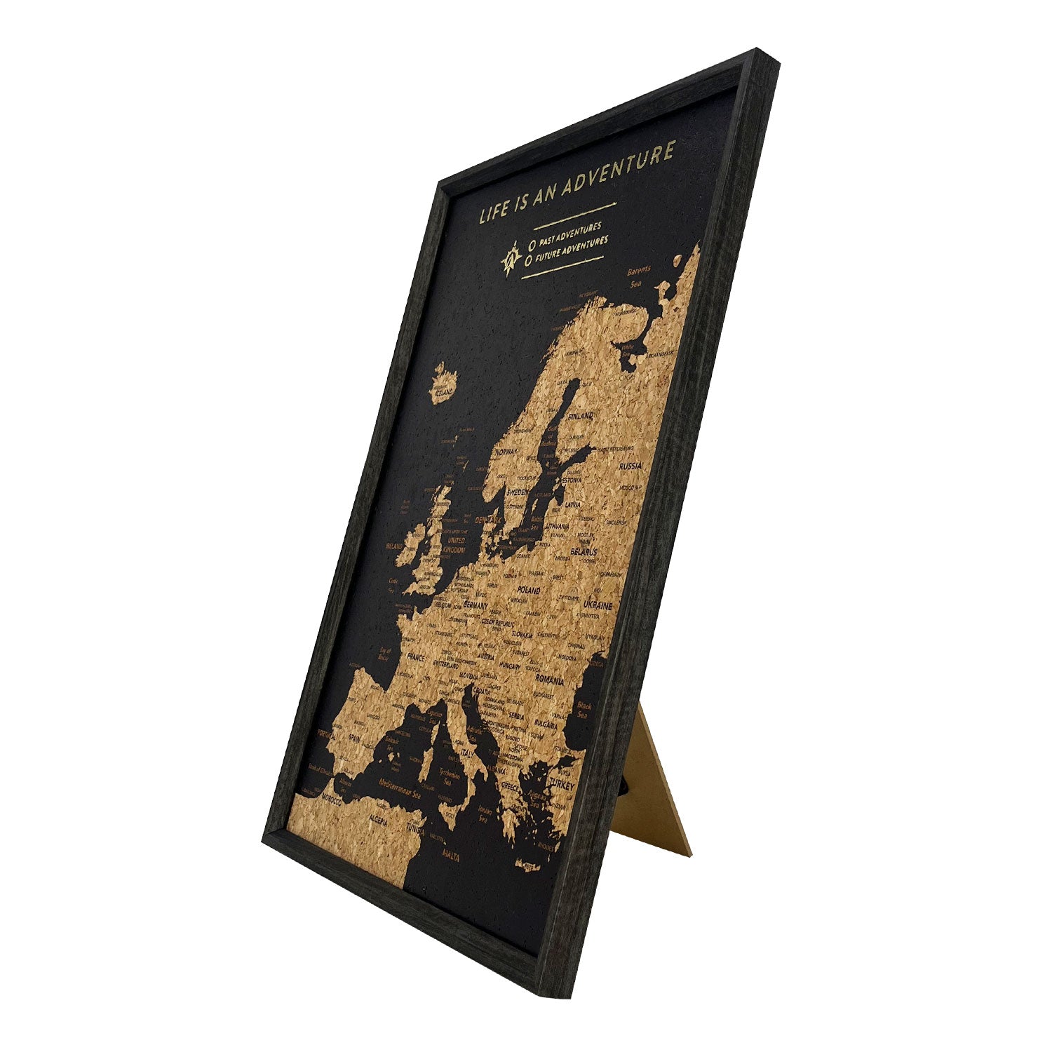 Splosh - Travel Map - XL Desk Europe - Black