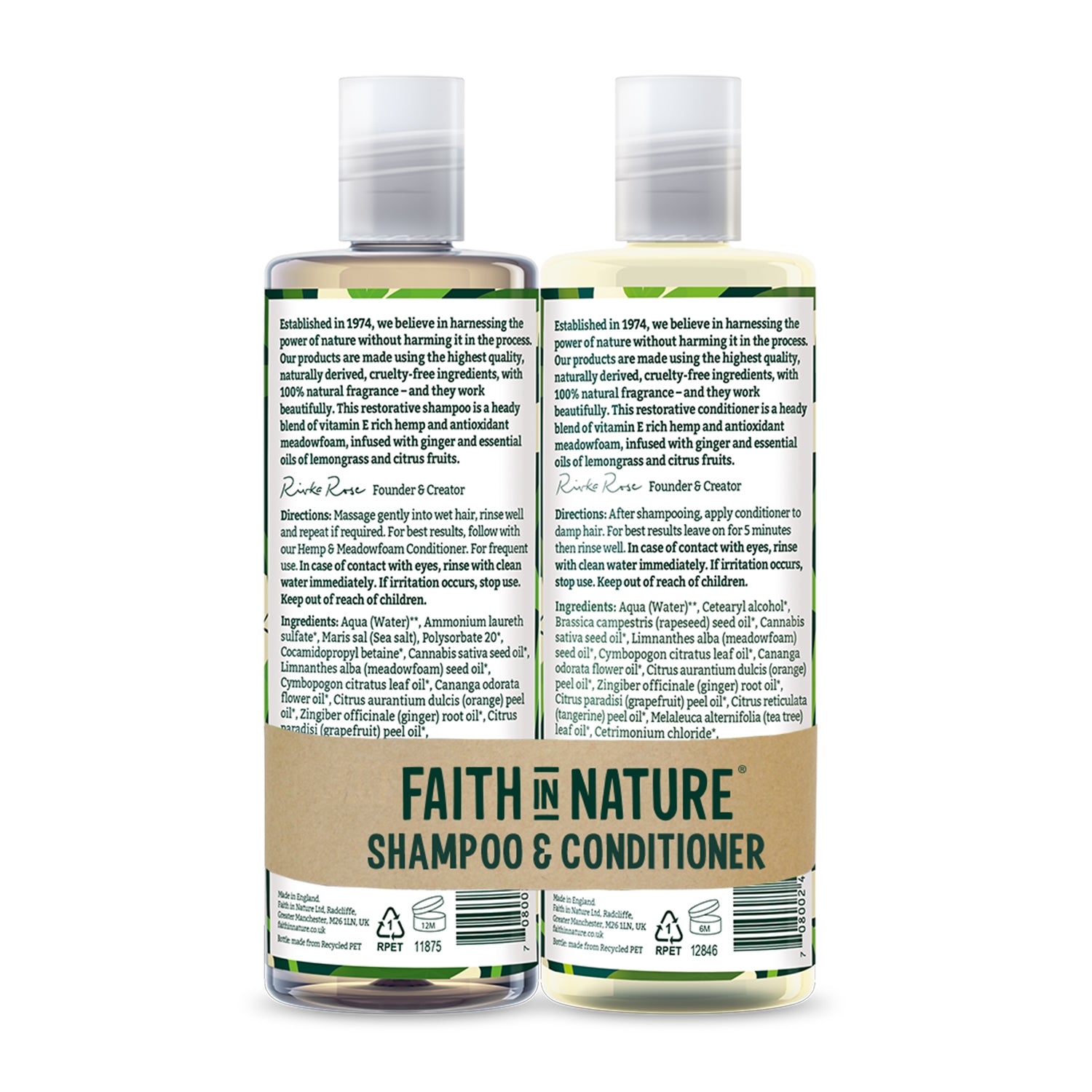 Faith in Nature - Shampoo & Conditioner Giftset - Hemp & Meadowfoam