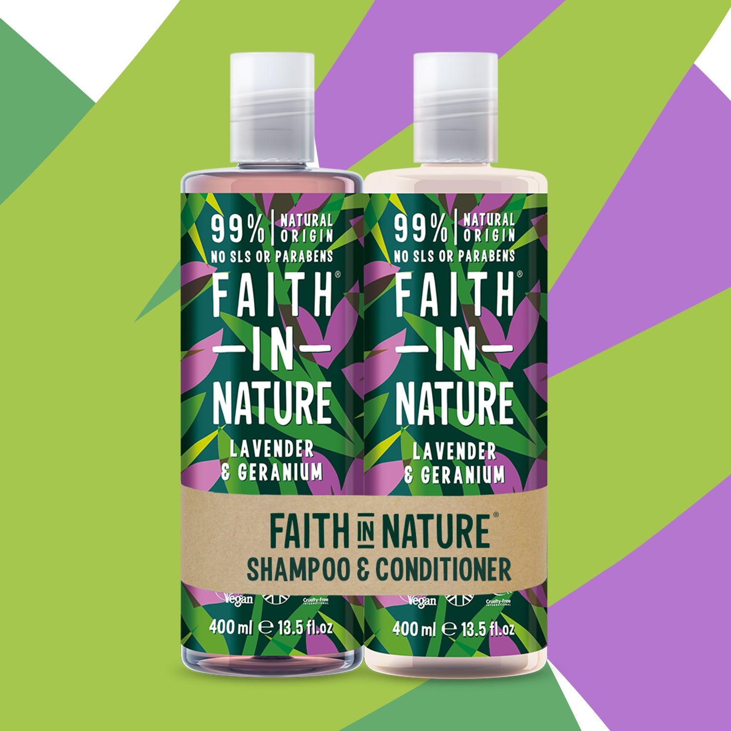 Faith in Nature - Shampoo & Conditioner Giftset - Lavender & Geranium