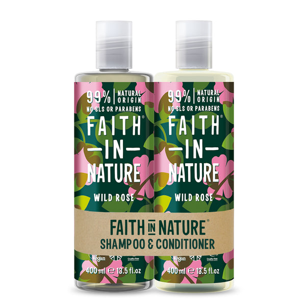 Faith in Nature - Wild Rose Banded Shampoo & Conditioner