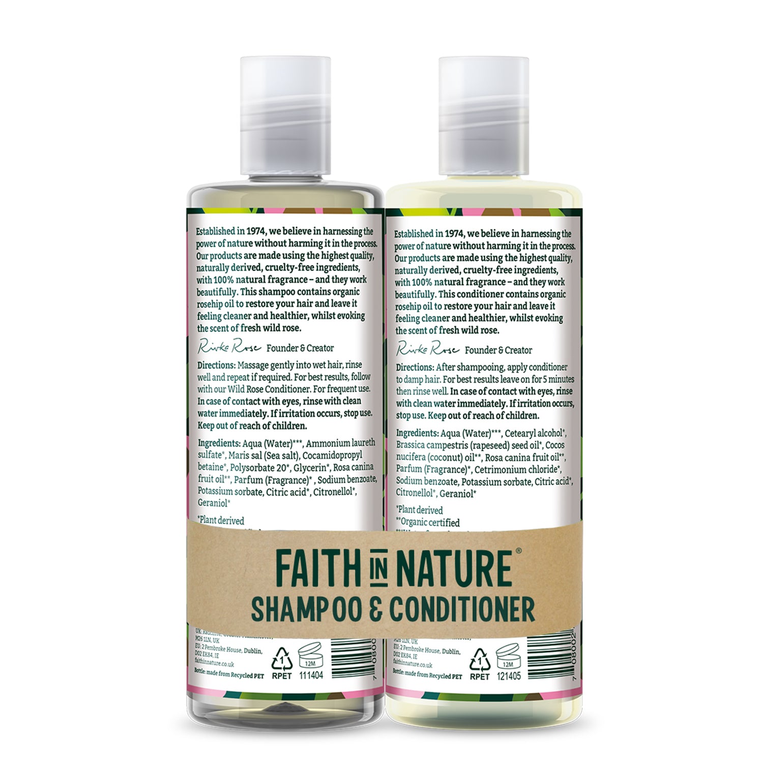 Faith in Nature - Wild Rose Banded Shampoo & Conditioner