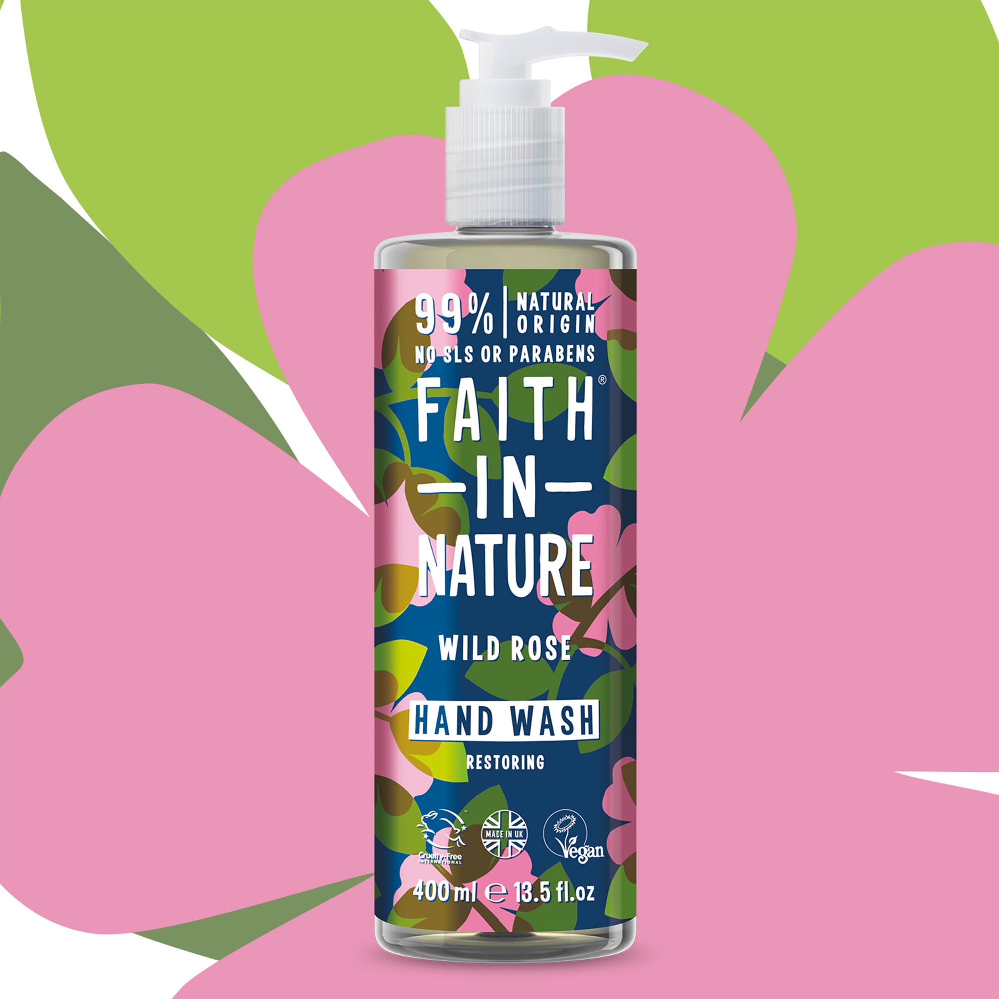 Faith in Nature Hand Wash 400ml - Wild Rose