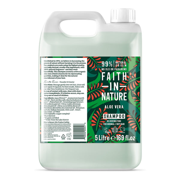 Faith In Nature Shampoo - Aloe Vera 5 Litre Refill