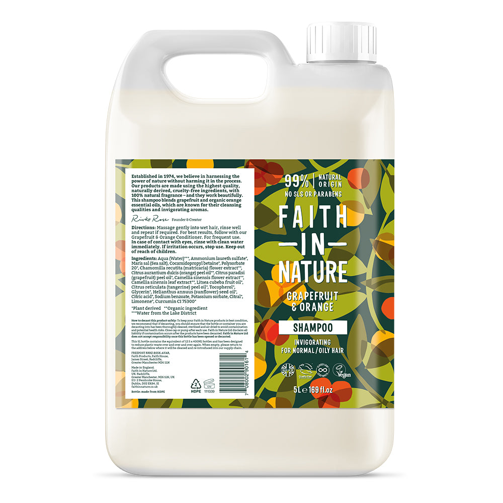 Faith in Nature - Grapefruit & Orange Shampoo 5ltr