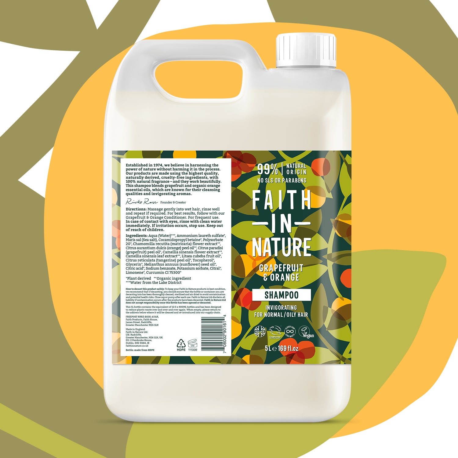 Faith in Nature - Grapefruit & Orange Shampoo 5ltr