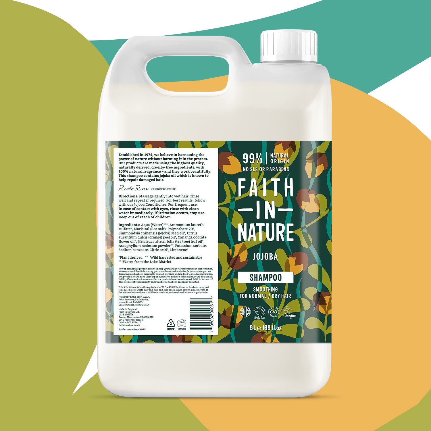 Faith In Nature Shampoo - Jojoba 5 Litre Refill