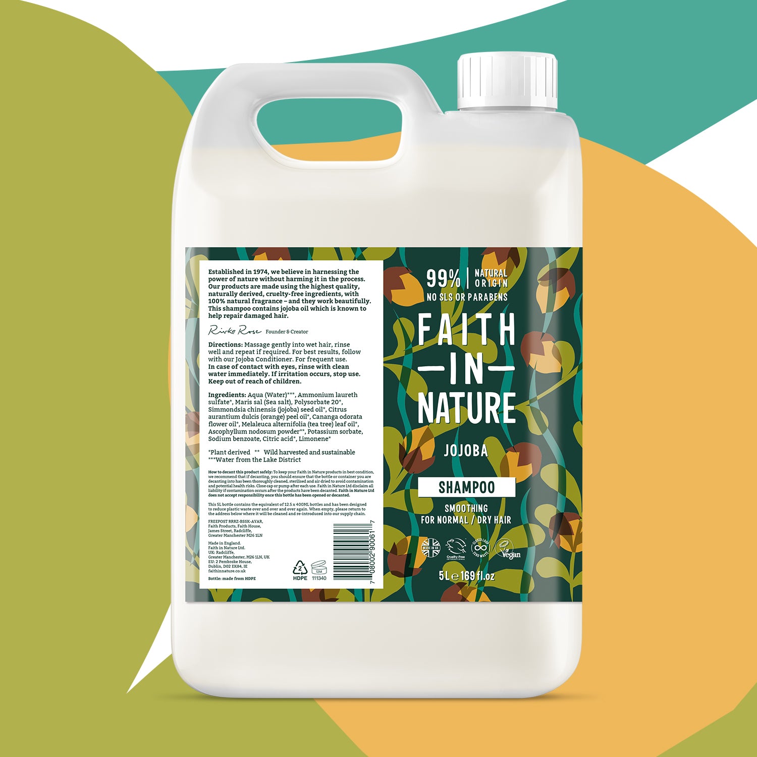 Faith In Nature Shampoo - Jojoba 5 Litre Refill